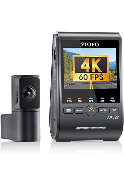 Viofo كاميرا سيارة أمامية وخلفية A329S بدقة 4K وسرعة 60 إطارًا في الثانية، كا...