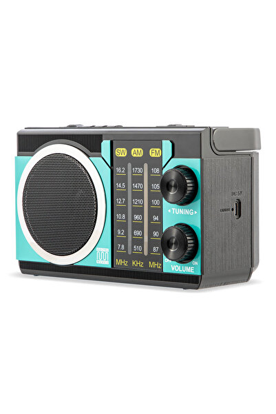 Electromures Radio portabil cu difuzor Bluetooth EM 1043, design vintage, Blu...