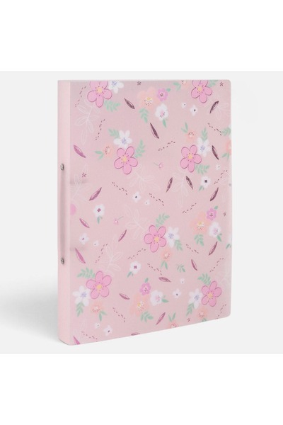 OEM Dosar cu inele floral, roz, 32x24cm, 2 inele