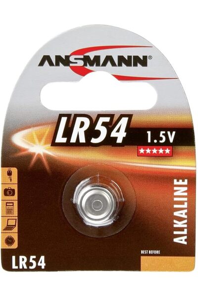 ANSMANN بطارية عملة LR54 [عبوة واحدة] قلوية 1.5 فولت، مثالية للآلات الحاسبة و...