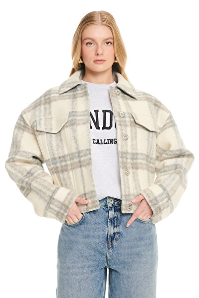 Ted Baker Ekru Oversize Ekose Ceket