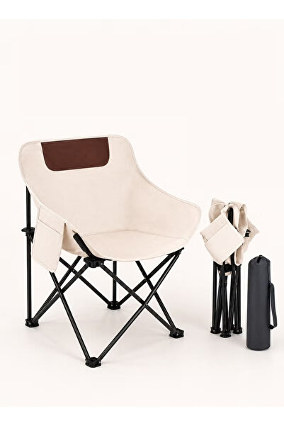 Generic Brand Portable Folding Camping Chair - Beige Lightweight Outdoor Chai...