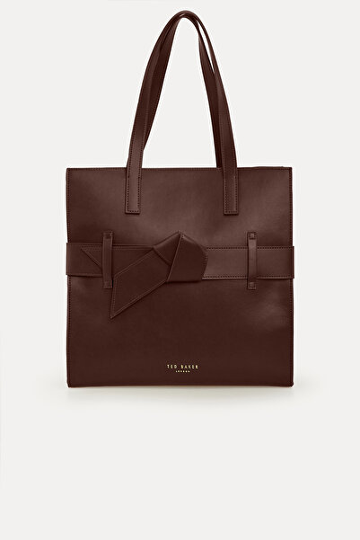 Ted Baker Bordo İkonik Fiyonk Alışveriş Çantası