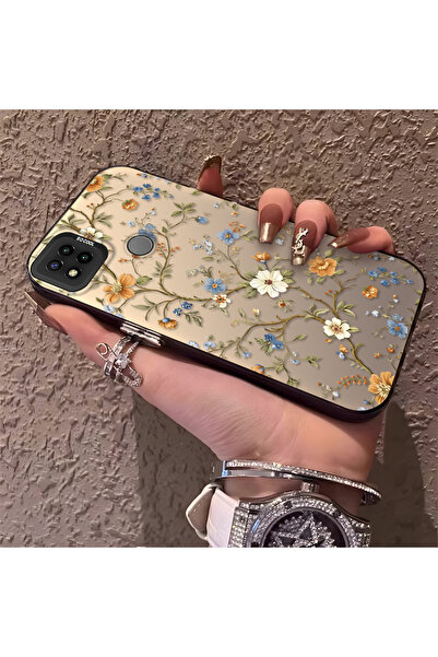 SLIMFELT Redmi 9C/10A Uyumlu Kır Sarmaşık Çiçek Baskılı Kılıf,Çarpmalara Karş...
