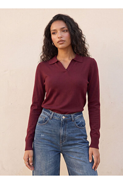 FAV Basic Textured Collared Sweater