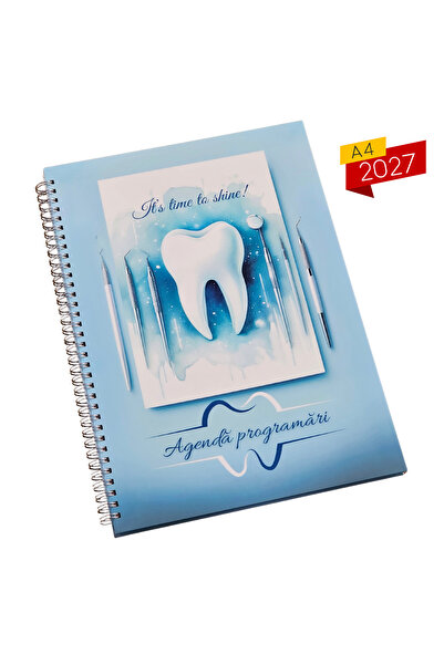 Generic Brand Agenda Programari 2027 A4 cu Spira pentru Dentist/Stomatologie