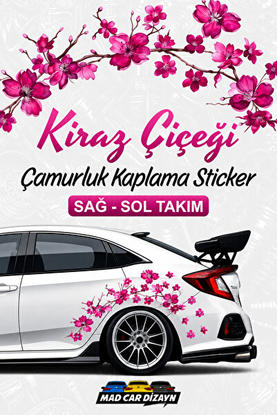 SAKURA KİRAZ ÇİÇEĞİ Çamurluk Kaplama Sticker Seti