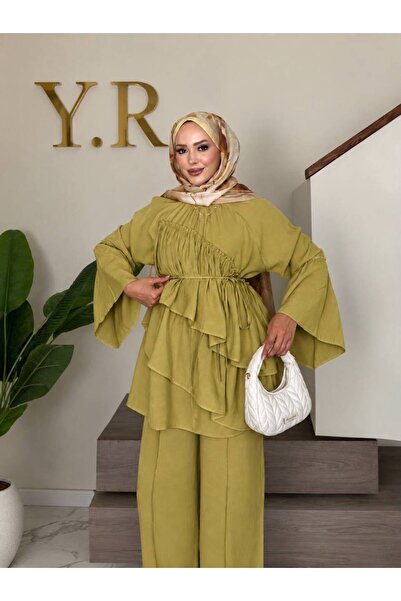 Rose Design Boutique MRCİ ÖN DETAYLI PANTOLONLU TESETTÜR ALT ÜST TAKIM