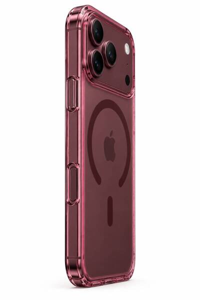 n noppax İphone 18 Pro Max uyumlu mika magsafe özellikli şeffaf sararmaz lüx sert kılıf arka kapak
