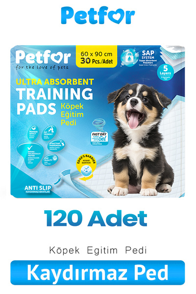 Petfor Köpek Eğitim Pedi 60x90 Kaydırmaz Bantlı 120 Adet