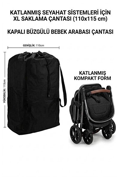 RevuBaby XL Travel Sistem Bebek Arabası Kılıfı - Büzgülü Ve Omuz Askılı Sakla...