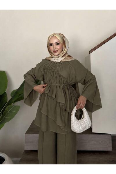 Rose Design Boutique MRCİ ÖN DETAYLI PANTOLONLU TESETTÜR ALT ÜST TAKIM