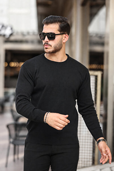 comstar Ανδρικό πουλόβερ Premium Crew Neck Μαύρο Basic Πλεκτό