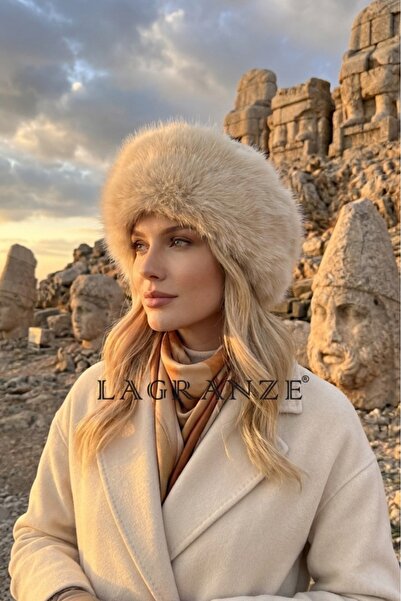 LAGRANZE Lagranzе Pearl Ultra Yumuşak Peluş Kürk Görünümlü Kışlık Şapka