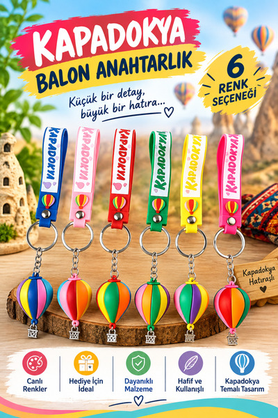 Genel Markalar Kapadokya Balon Anahtarlık 6 adet