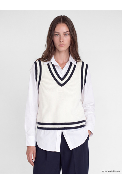 LC Waikiki V Neck Oversize Women's Knitwear Sweater Vest