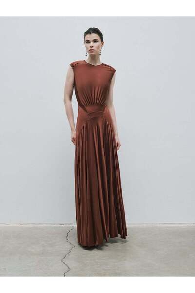BAQA Drapeli Brown Long Dress
