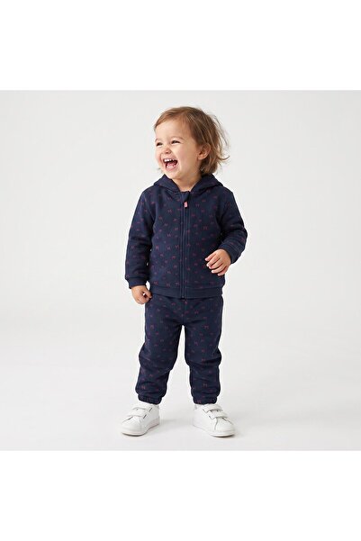 ebebek Hello Baby HelloBaby Kız Bebek Eşofman Takımı Fiyonk Baskılı Fermuarlı...