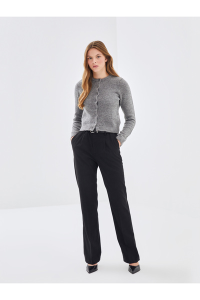 LC Waikiki Γυναικεία παντελόνια ζωνάτα, σε γραμμή καμπάνα