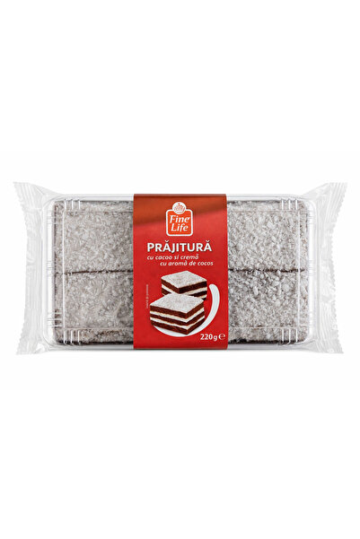 Fine Life Tort cu cremă de cacao și cocos, Fine Life, 220 g