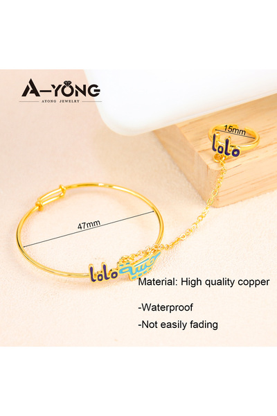 Generic Fashion Jewelry Bracelets Bangles Strong Middle Eastern Color Bracelet Open Ring Set for Girls