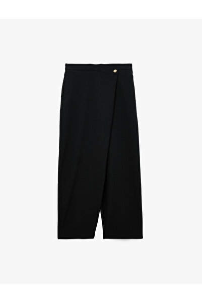 Koton Straight-Leg Fabric Trousers with Side Pockets and Asymmetrical Closure...