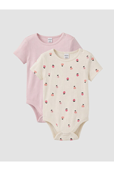 LC Waikiki Crew Neck Printed Baby Girls' T-Shirt 2 Pack