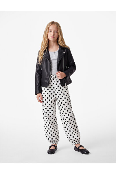 Koton Bow-Tie Detailed Loose-Fit Cotton Polka Dot Poplin Shalwar Trousers