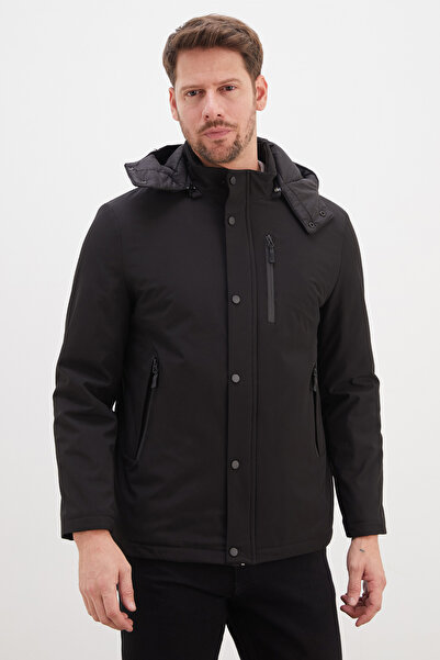 Fulla Moda Zippered, Detachable Hooded Coat