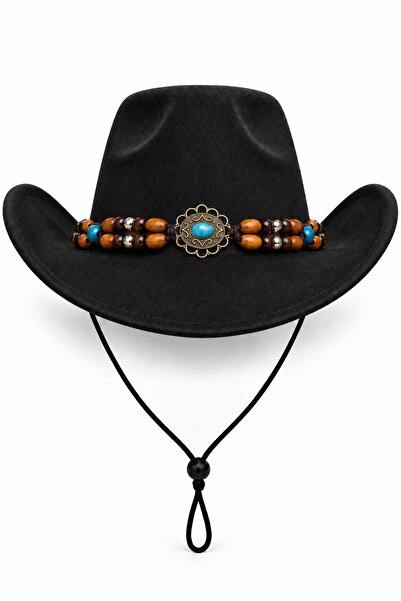 CosmoOutlet Unisex Internally Adjustable Suede-Look Turquoise Stone Beaded Fe...