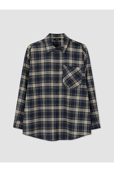 LC Waikiki Cămașă de damă supradimensionată în carouri, stil lumberjack