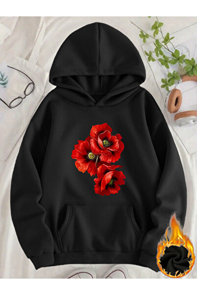 Deocept Unisex Printed Hooded Sweatshirt with Kangaroo Pocket, Comfortable Fi...