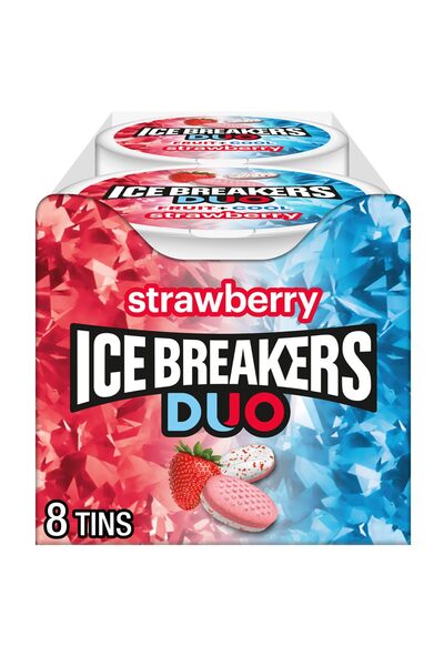 Hershey Ice Breakers Duo Strawberry Mints (Pack of 8 Tins) – Sugar-Free Fruit...