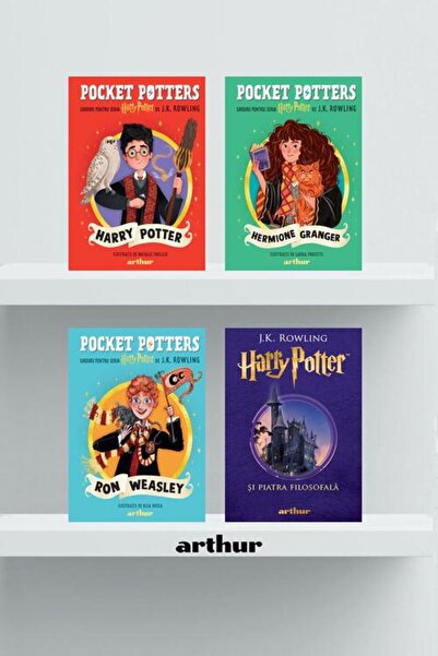 ARTHUR Pachet Harry Potter ( Piatra filosofală și 3 ghiduri de fan: Harry, He...