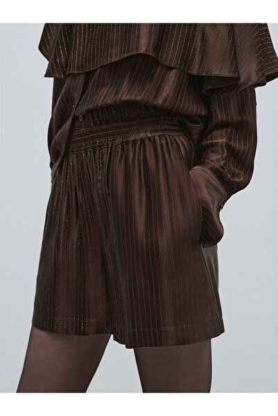 BAQA Bronze Striped Brown Shorts