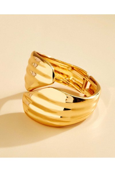 REDTAG Women Gold Embellished Cuff Bracelet