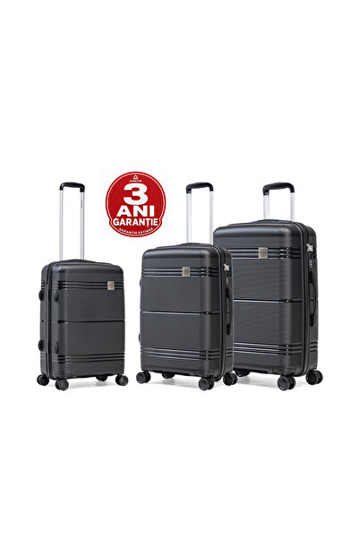 aventor Set de valize, PP, Lacăt cu combinație TSA, 4 roți duble 360 °   Roți...