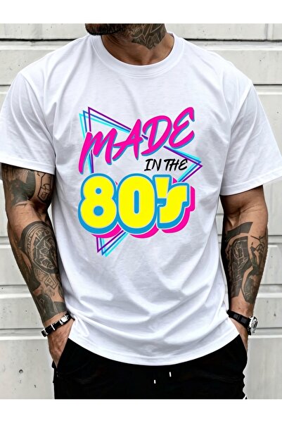 one button Made in the 80's Printed Colorful Retro Design 80's Current Trend ...
