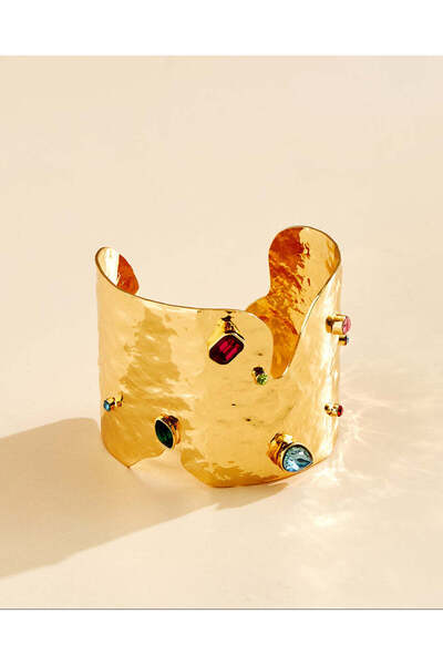 REDTAG Women Gold Bangle With Colourful Stones