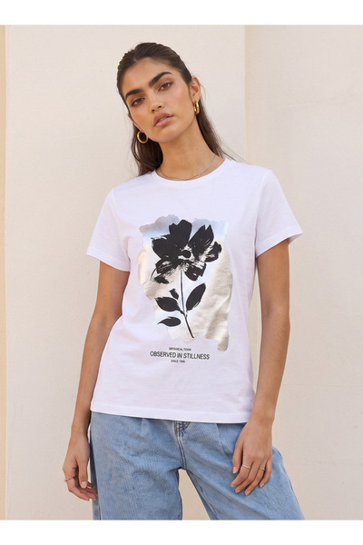 FAV Youth Cotton T-shirt with Floral Print