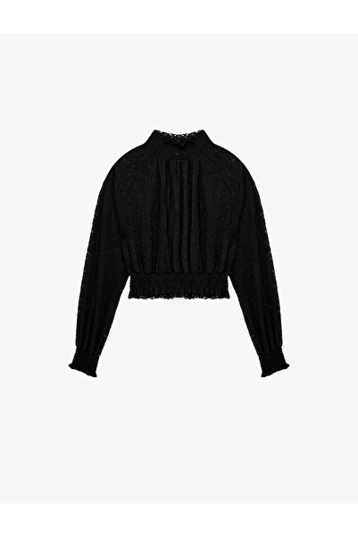 Koton Gipeli Slim Fit Long Sleeve Lace High Neck Blouse