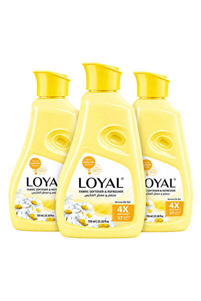 Generic Brand Loyal Fabric Softener, Aroma del Sol Yellow - 750 ml x 3