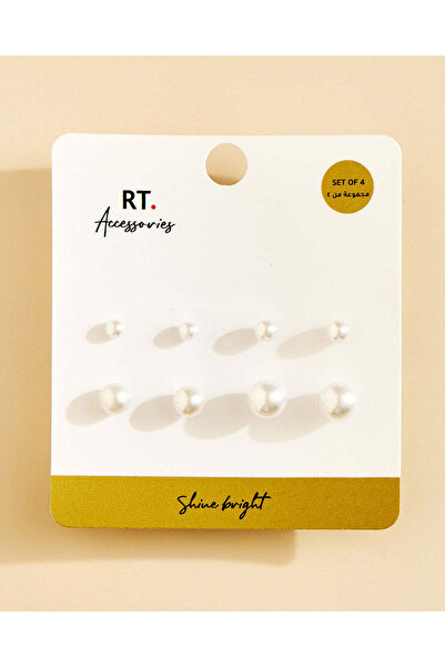 REDTAG Women Gold Embellished Earrings 4 Piece Set