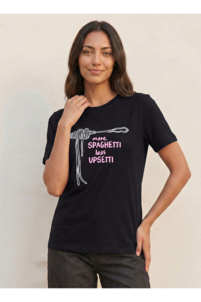 FAV Basics Cotton T-shirt with Spaghetti Print