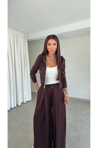 DİDEM GÜLTAKTI Vavelo Loose-Cut Brown Women's Suit