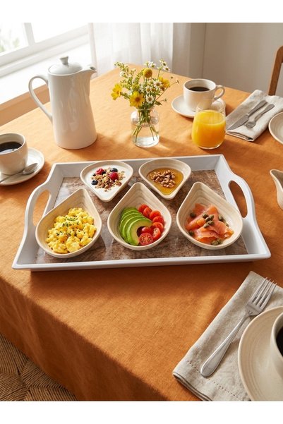 BARITCIOGLU Presentation Tray Breakfast Appetizer Plate Set 6 Pieces