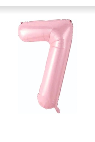 Folyo Balon 7 Rakamı Helyum Balon 76cm Pembe Renk - 7 Yaş Balonu - Doğum Günü Süsü