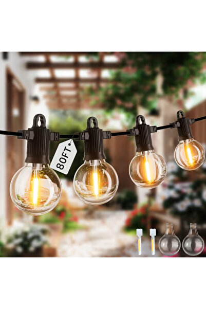Dotail Outdoor Lighting System, 24 m, 30+2 G40 LED Bulbs, 2700K, IP65, E12 Ba...