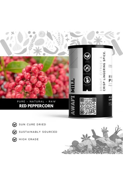 AWAFI MILL Pink Peppercorns 100g | Rose Pepper | Schinus terebinthifolia