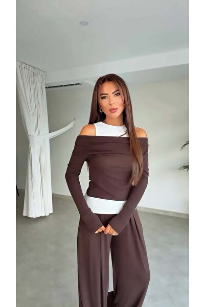 DİDEM GÜLTAKTI Cossin Athlete Detailed Women's Brown Set